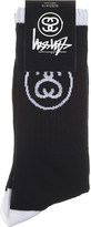 Thumbnail for your product : Stussy Mens Black Ss Link Cotton-Blend Crew Socks