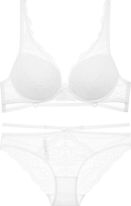 Necalisi Bra Lingerie Sets White Push Up Bras Women's Lace Bra Plus Size  See Through Underwired Bralette Soft Cup Bra 85D - ShopStyle