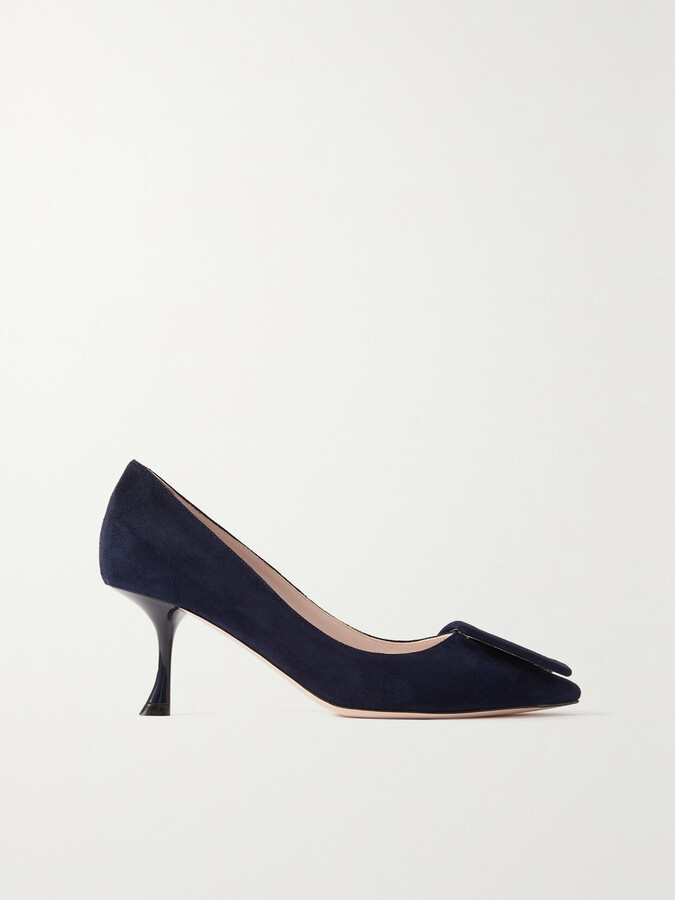 Roger Vivier Viv' In The City 65 Buckled Suede Pumps - Blue