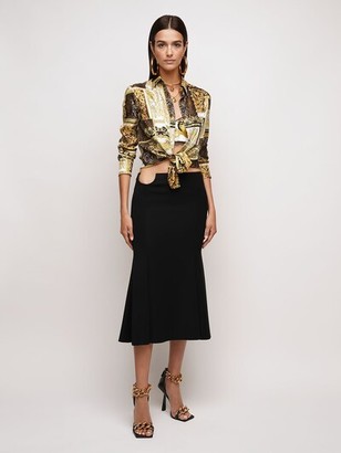 Versace Cady Midi Skirt W/ Cut Out