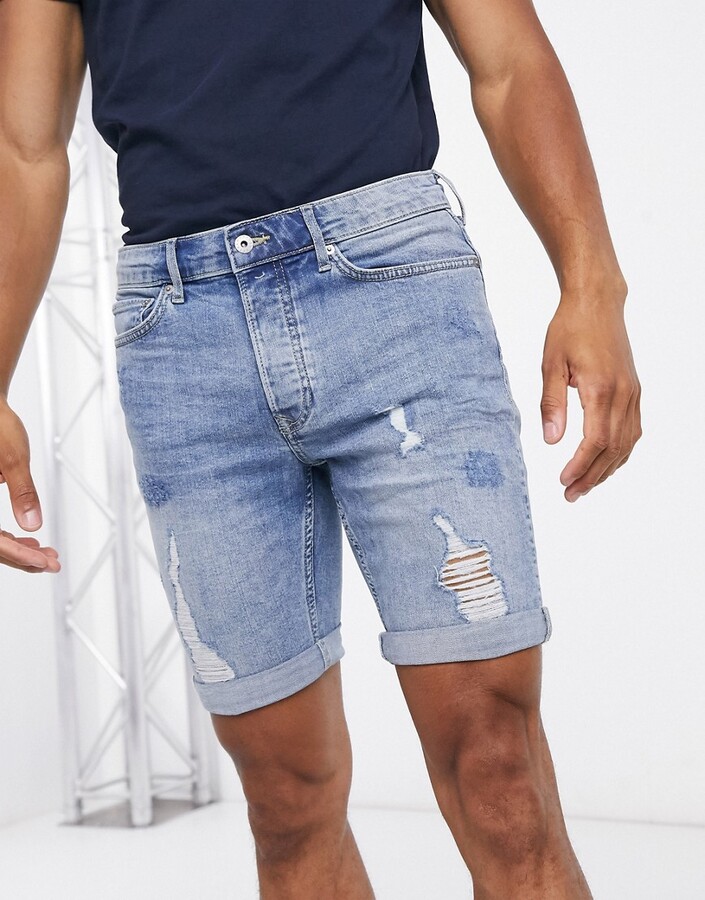 Mens Ripped Denim Shorts Shop The World S Largest Collection Of Fashion Shopstyle Uk