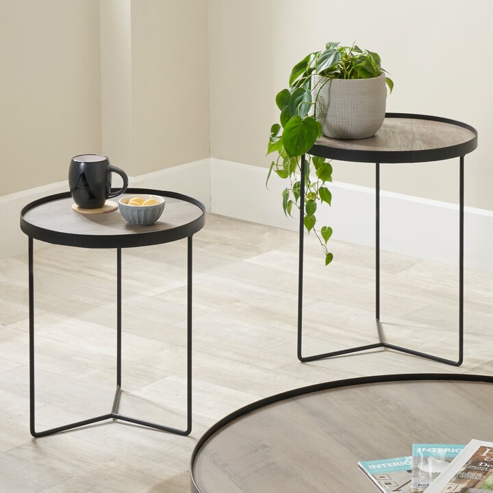 Pacific Lifestyle Pacific Brooke Nest of Side Tables, Iron Brown Brown