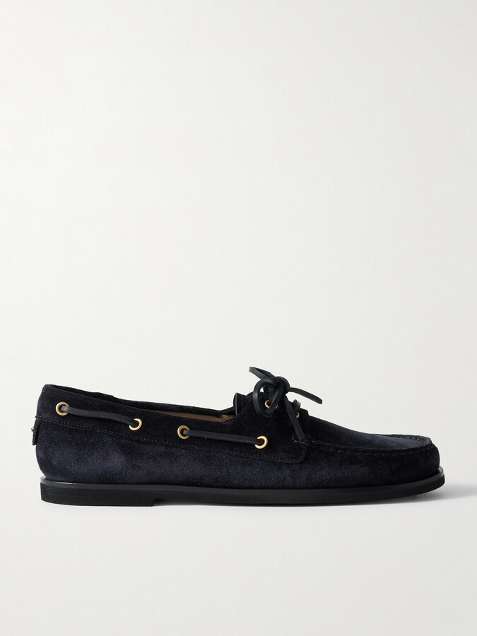 Gianvito Rossi Vandée Suede Boat Shoes - Blue