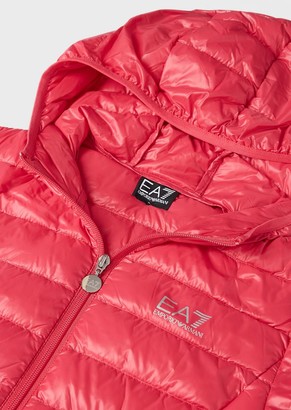 Ea7 Quilted Down Jacket With Hood