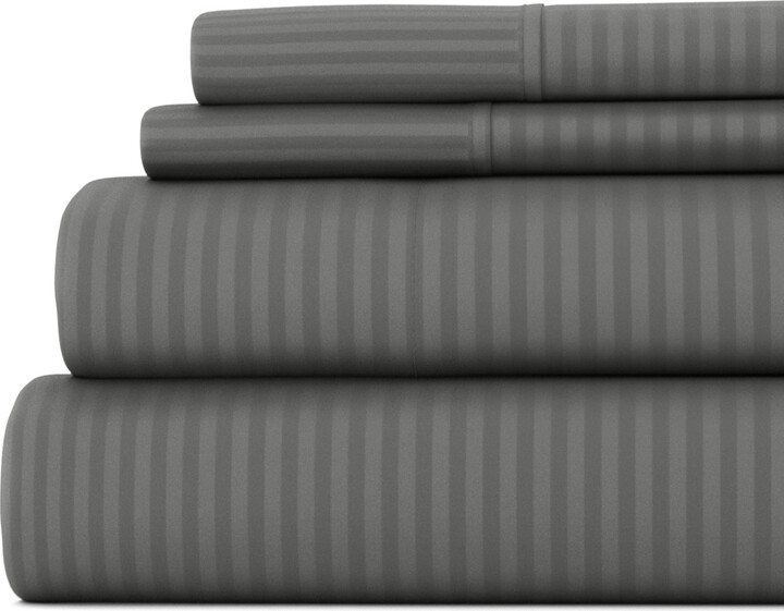 IENJOY HOME Expressed In Embossed Striped 4-Pc. Sheet Set, California King