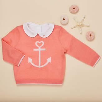 Marie Chantal Baby Girl Mini Summer Cashmere Anchor Sweater