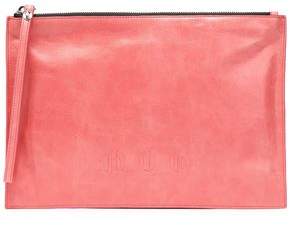 McQ Script Embossed Cracked-Leather Clutch