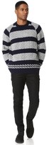 Thumbnail for your product : White Mountaineering Herringbone Pattern Round Neck Knit Sweater