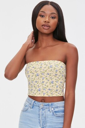 yellow floral tube top