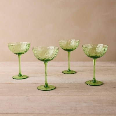 4pc Set Coupe 6oz Glass Green - John Derian for Target