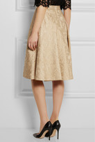 Thumbnail for your product : Dolce & Gabbana Pleated cotton and silk-blend jacquard skirt