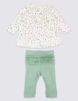 Thumbnail for your product : Marks and Spencer 2 Piece Top & Leggings Ruffle Bum Outfit
