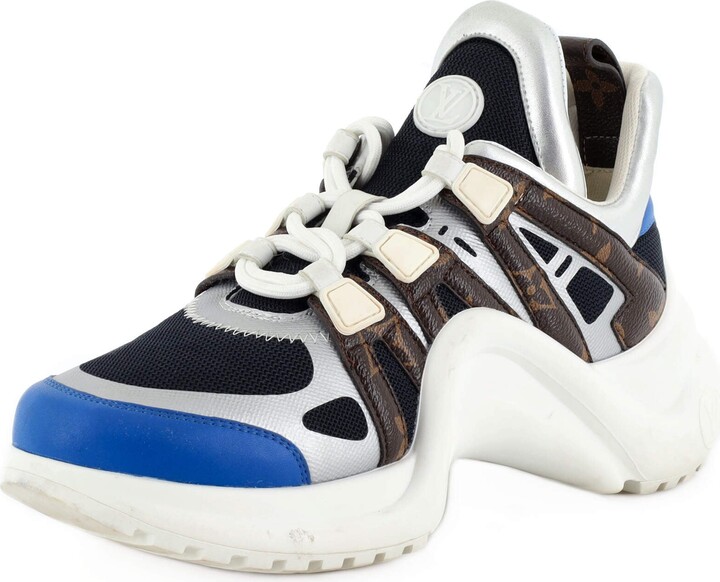 Louis Vuitton White Mesh and Monogram Canvas Archlight Sneakers