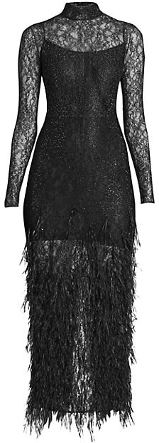 black feather gown