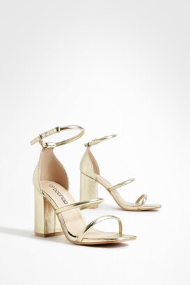gold closed toe block heels