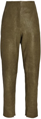 veronica beard faxon leather pants