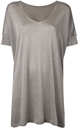 Roberto Collina glittery loose knitted T-shirt - women - Polyester/Viscose - L