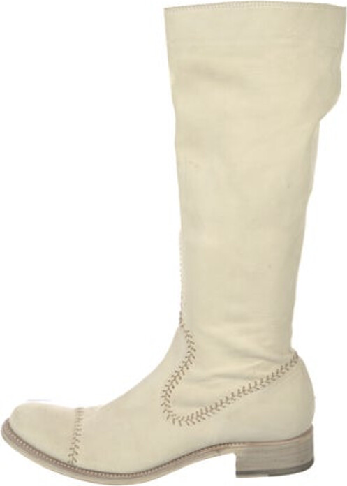 Rocco P. Leather Mid-Calf Riding Boots Neutrals Round-Toes Unfortunately, due to restrictions, this item may not be eligible for shipping in all areas.