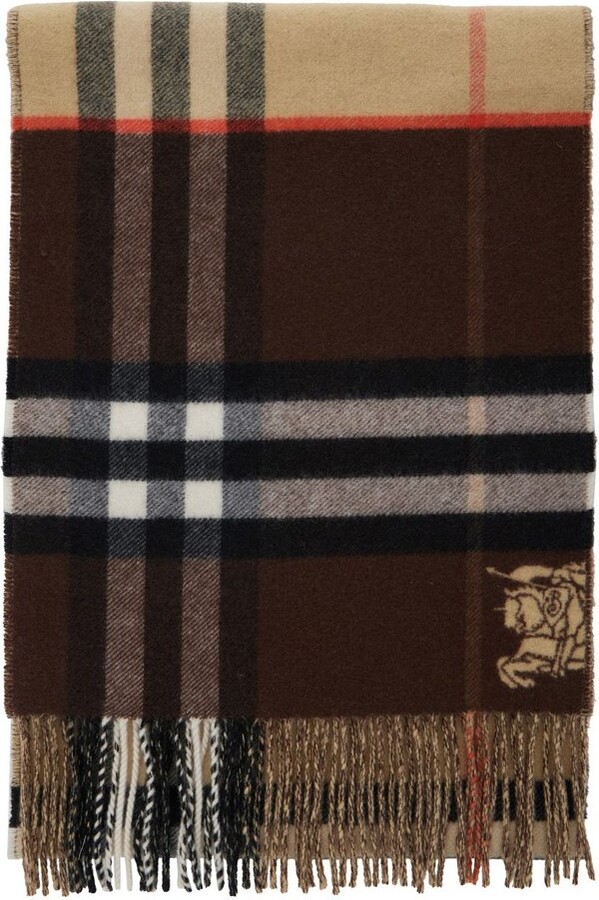 Burberry Contrast Check Fringed Scarf