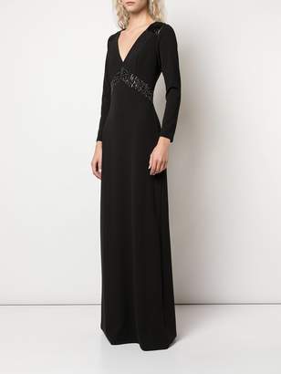 Halston sequinned V-neck gown