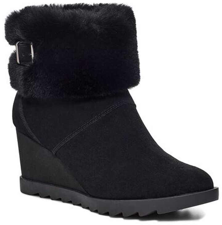ugg black wedge bootie