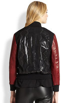 Thumbnail for your product : Faith Connexion Python-Embossed Leather Jacket