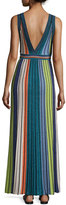 Thumbnail for your product : M Missoni Metallic Vertical-Striped Maxi Dress