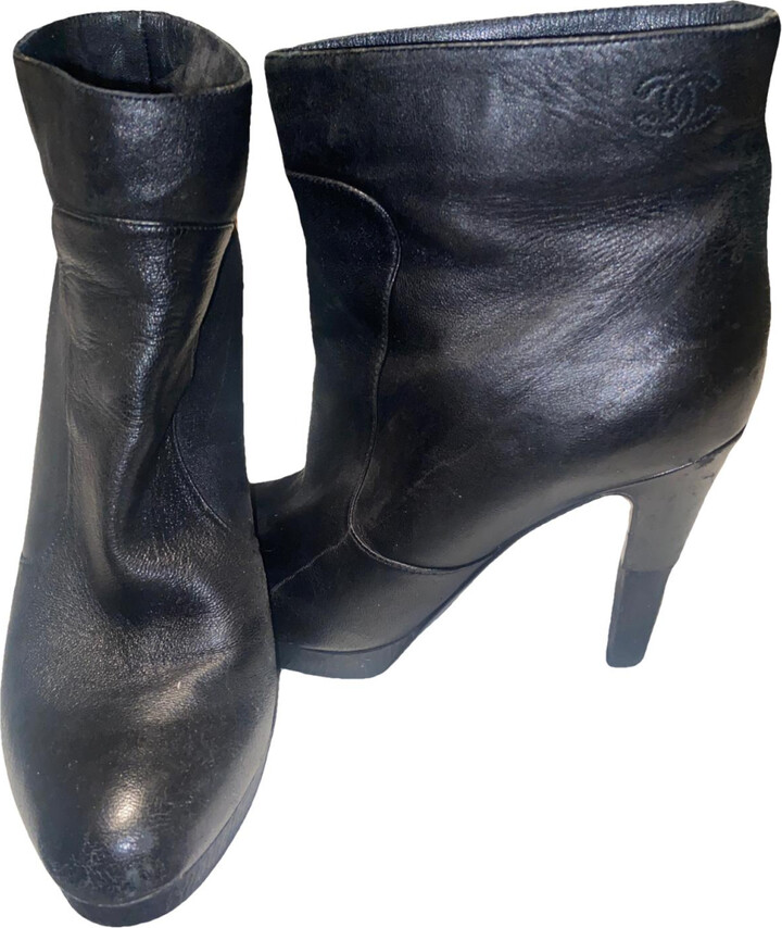 Chanel Leather boots - ShopStyle