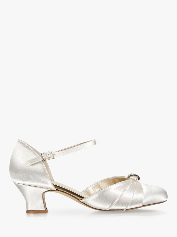 ivory low block heel