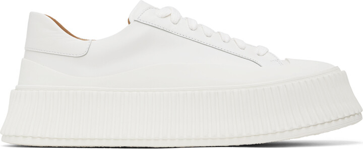 Jil Sander White Low-Top Platform Sneakers