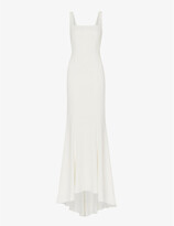 Thumbnail for your product : Whistles Mia square-neck lace and crepe wedding gown