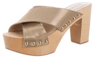 Diane von Furstenberg Metallic Slide Sandals