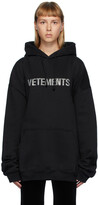 Thumbnail for your product : Vetements Black Rhinestone Logo Hoodie