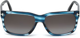 Thumbnail for your product : Tom Ford Barbara Rectangle Sunglasses, Blue Stripes
