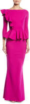 Thumbnail for your product : Chiara Boni La Petite Robe Dinara Long Peplum Gown w/ Asymmetric Ruffle
