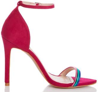 Quiz Pink Multicoloured Strap Heeled Sandals