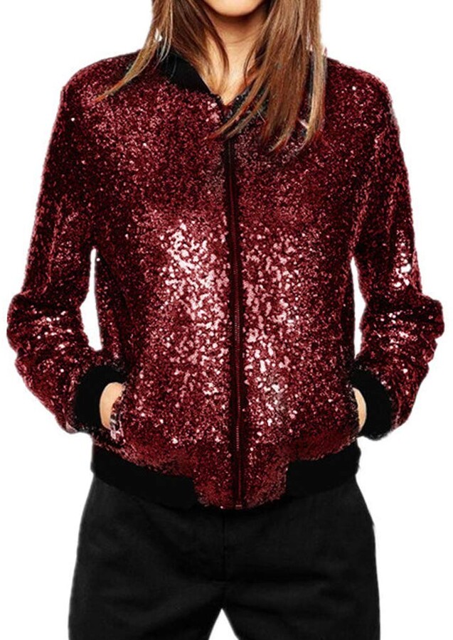 red glitter jacket