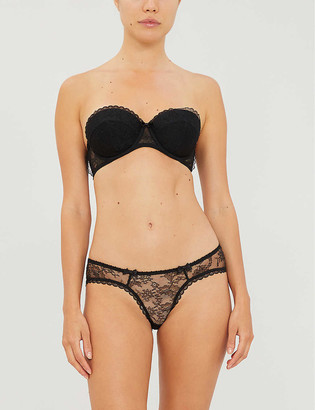 Agent Provocateur Hinda underwired lace and mesh strapless bra - ShopStyle