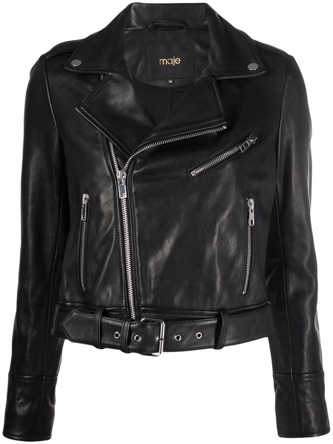 maje biker leather jacket