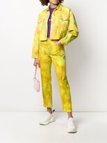 Thumbnail for your product : MSGM Tie-Dye Cropped Denim Jacket