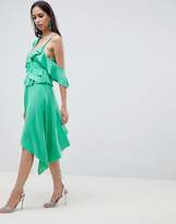 Thumbnail for your product : ASOS Design Asymmetric Ruffle Soft Midi Dress