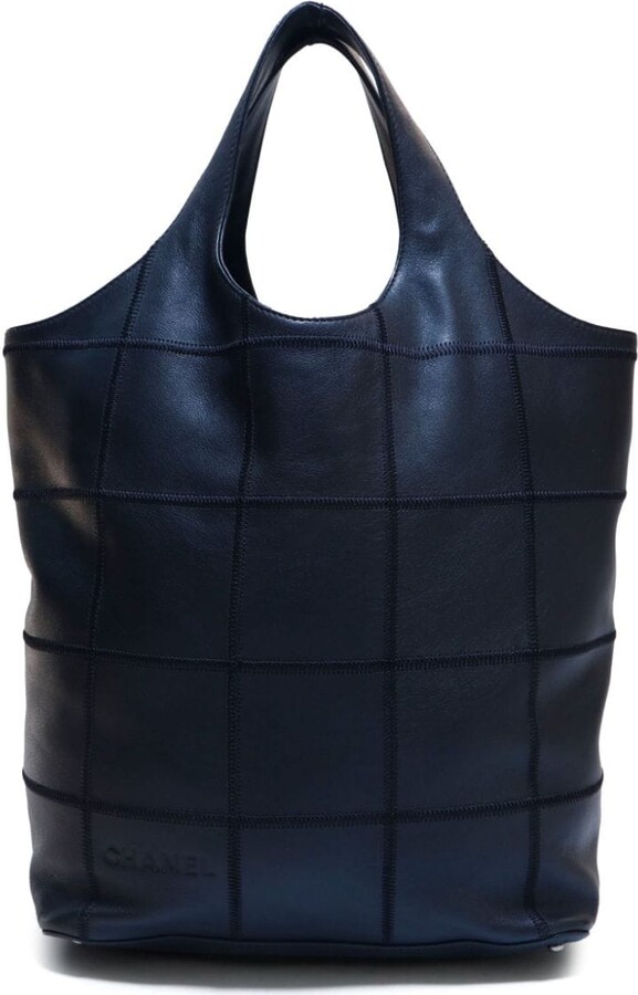 Chanel Vintage - Leather Patchwork Tote Bag - Black - Leather Handbag -  Luxury High Quality - Avvenice