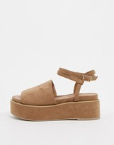Thumbnail for your product : ASOS DESIGN ASOS DESIGN Wide Fit chunky flatform sandals in beige