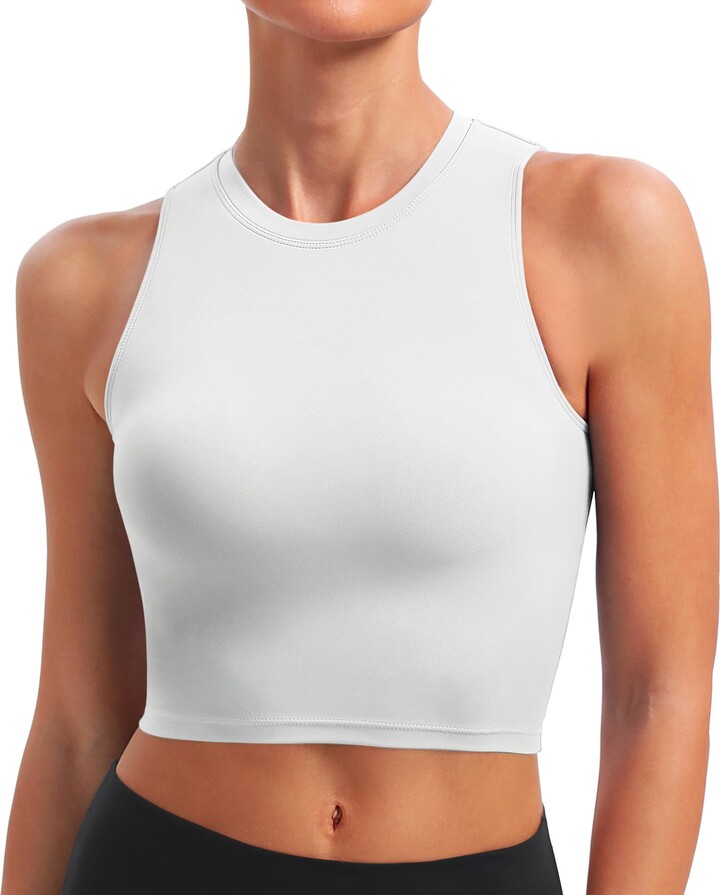 H HIAMIGOS Women's Cotton Tank Top with Built-in Bra Wireless Shelf Bra  Camisole Soft Undershirt Padded Workout Yoga Tanks Tops
