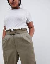Thumbnail for your product : ASOS Curve DESIGN Curve peg pants with lace paperbag waist