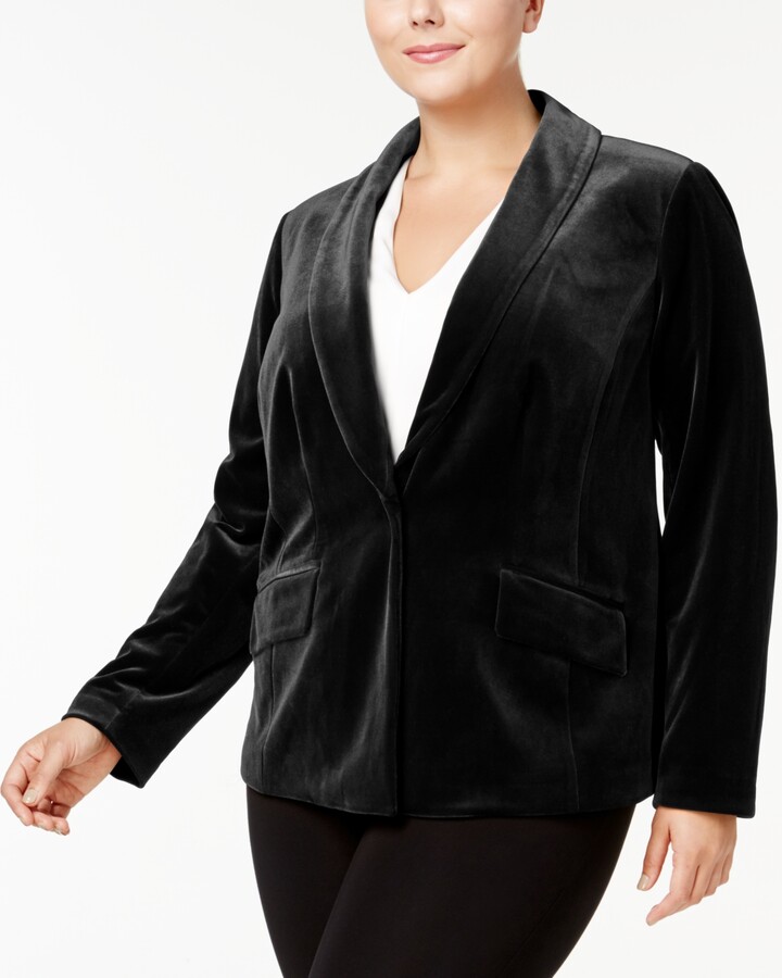 INC International Concepts Plus Size Velvet Blazer, Created for Macy's ...