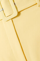 Thumbnail for your product : De La Vali Lily Belted Woven Wide-leg Pants - Yellow