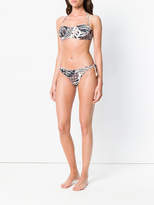Thumbnail for your product : Fisico leaf print bandeau bikini top