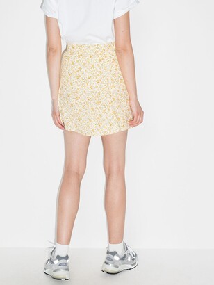 Reformation Flounce floral-print miniskirt