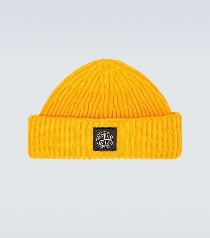 Stone Island Ribbed-knit wool beanie - ShopStyle Hats
